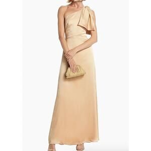 Sachin & Babi Chelsea Gown Shoulder Bow Dress Event Wedding Champagne Gold 14